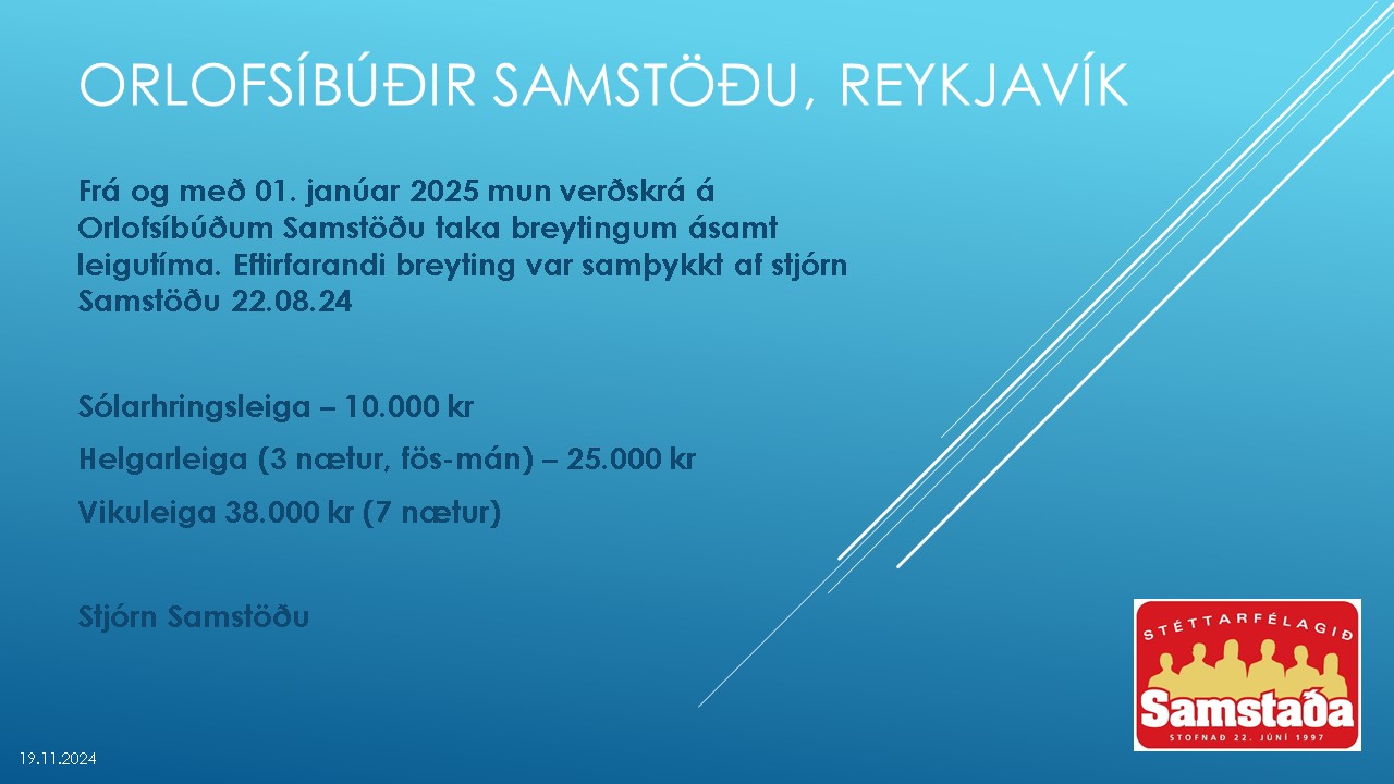 Orlofsíbúðir Samstöðu Reykjavík